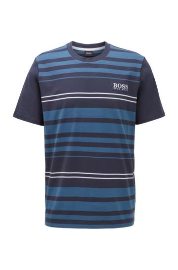 Koszulka Od Piżamy BOSS Cotton Ciemny Niebieskie Męskie (Pl06638)